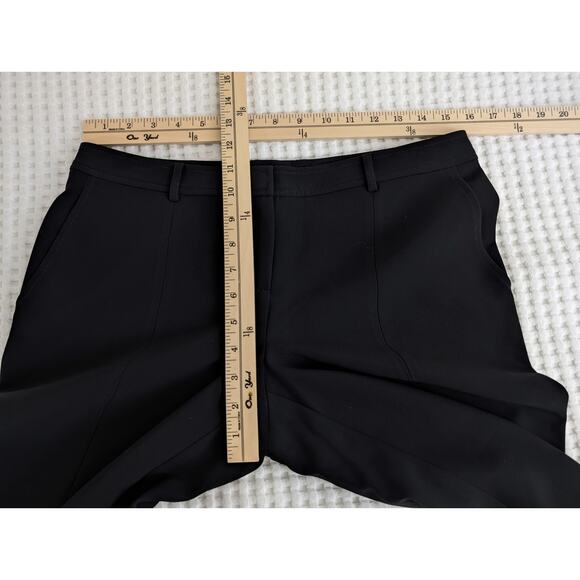 St. John Caviar Black Crepe Marocain Front Slit Ankle Pants in Jennifer Fit - Picture 13 of 16